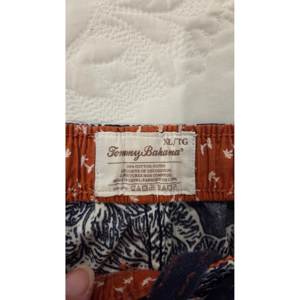 Tommy Bahama Floral Pajama‎ Pants  Cotton Drawstring Navy Tropical Loungewear XL - Picture 2 of 9